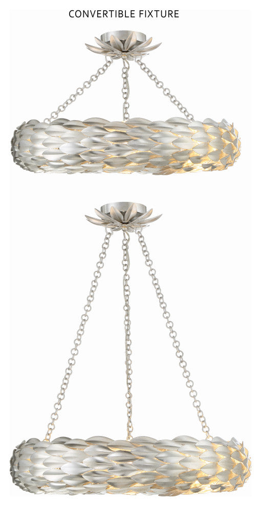 CRYSTORAMA Broche 6 Light Antique Silver Pendant