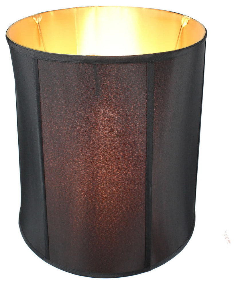 Shantung Drum Deluxe Lamp Shade 14"x16"x17", Black