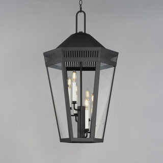 Maxim 30598CL Oxford 6 Light 17"W Outdoor Taper Candle Pendant - Black