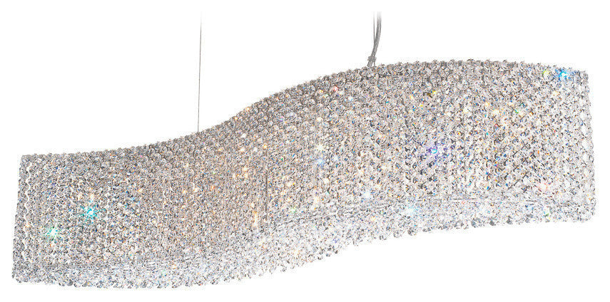 Refrax 13-Light 32"W Island Pendant, Clear Crystals