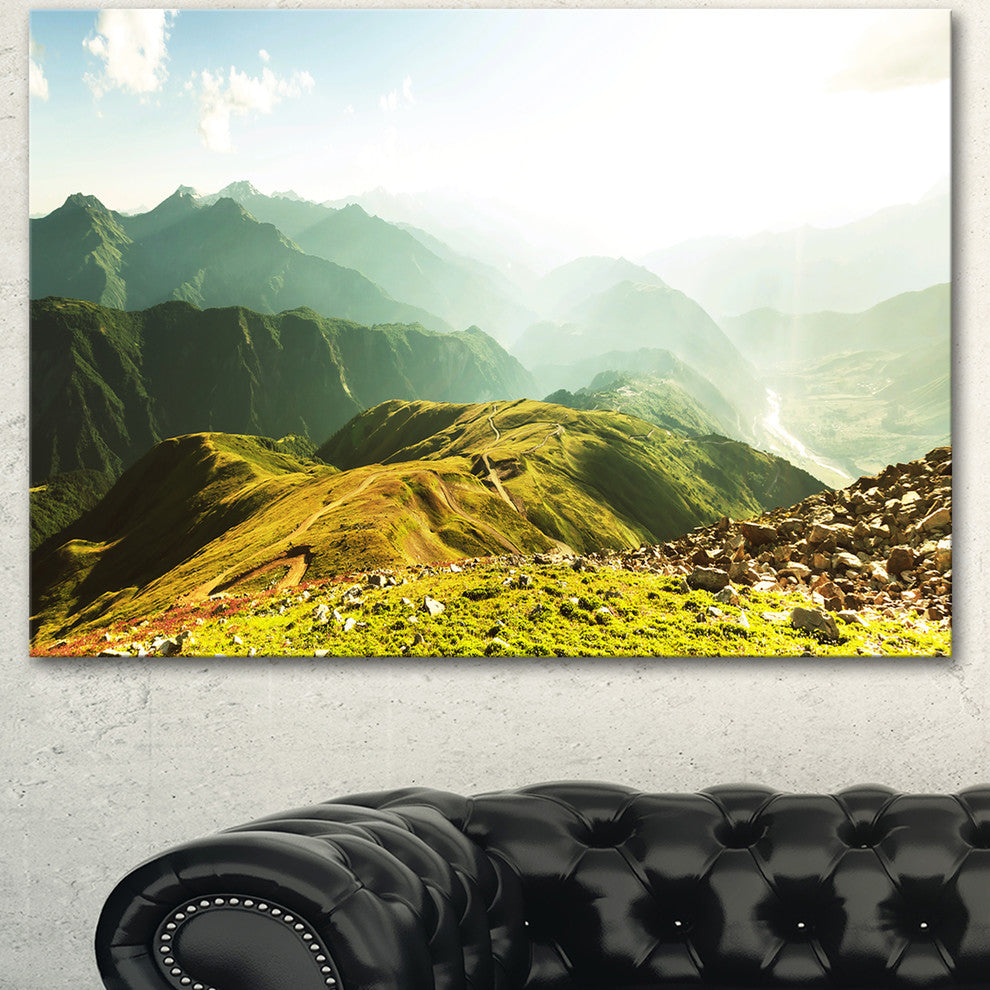 Caucasus Mountains Panorama, Landscape Canvas Art Print, 40"x30"