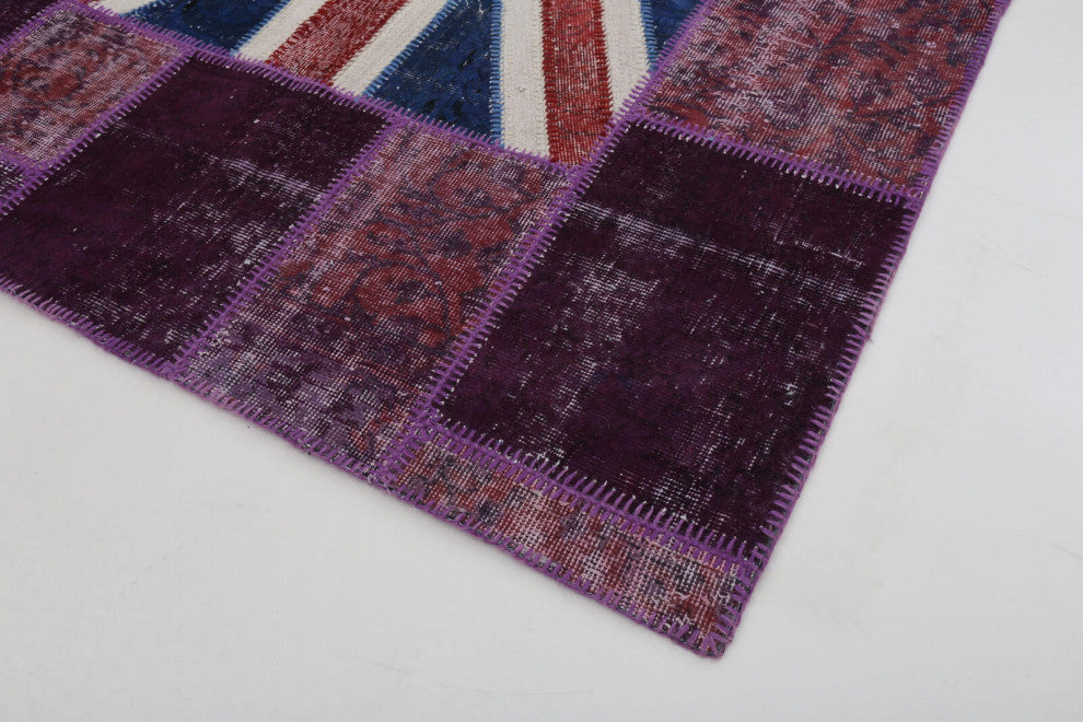 Rug N Carpet - Handmade Oriental 5' 7'' x 8' 1'' Flag Patchwork Rug