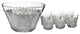 Waterford Alana 60th Anniversary Punch bowl Set with 6 Punch Cup