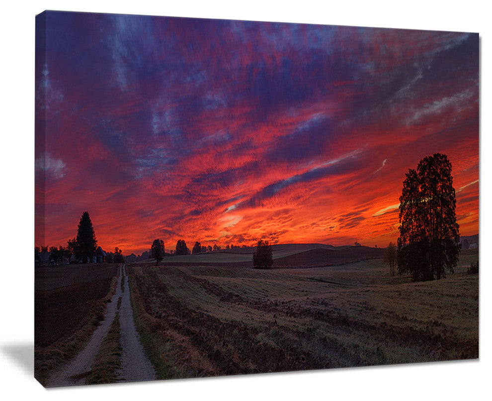 "Gorgeous Cloudy Sky During Fall" Landscape Print Wall Art, 40"x30"
