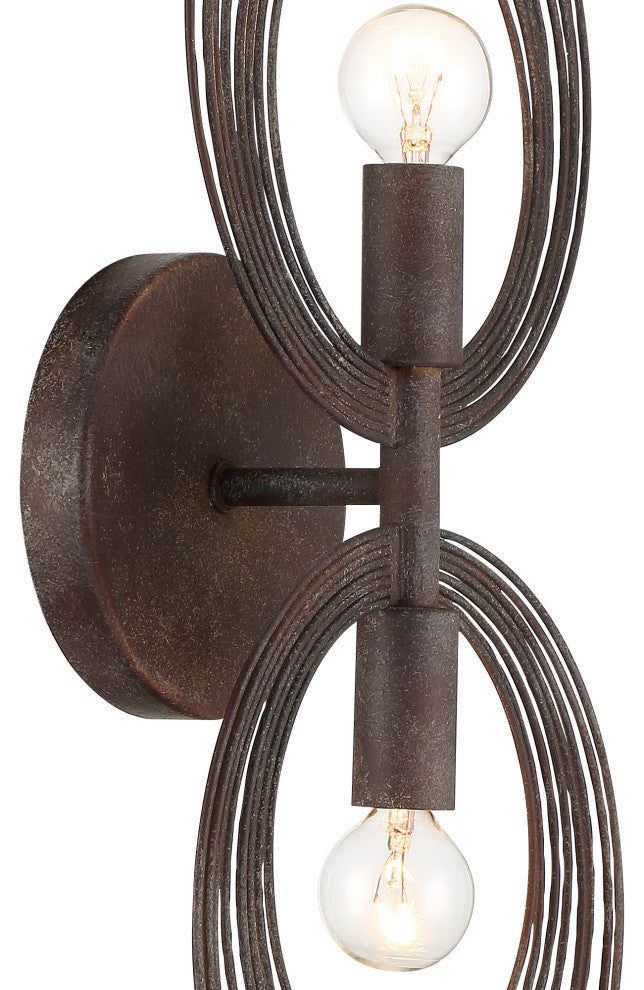 Crystorama DOR-B7722-FB, 2-Light Wall Mount, Forged Bronze