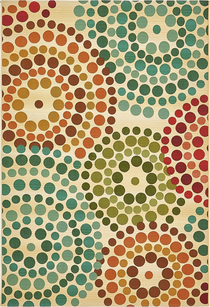 Unique Loom Beige Spark Outdoor 5' 3 x 8' 0 Area Rug