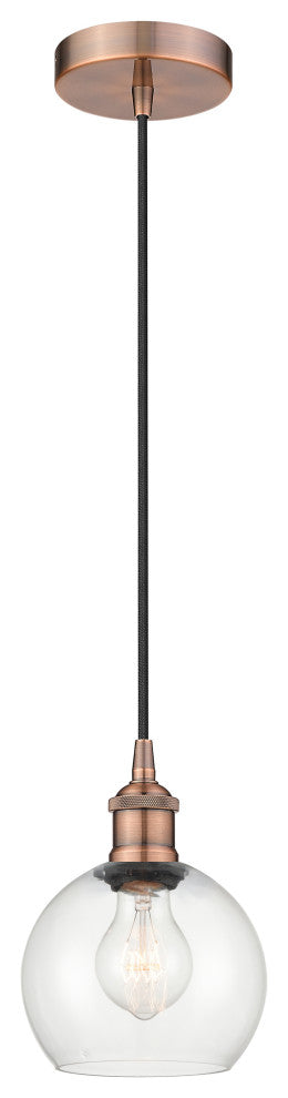 Innovations 616-1P-AC-G122-6 1-Light Mini Pendant, Antique Copper