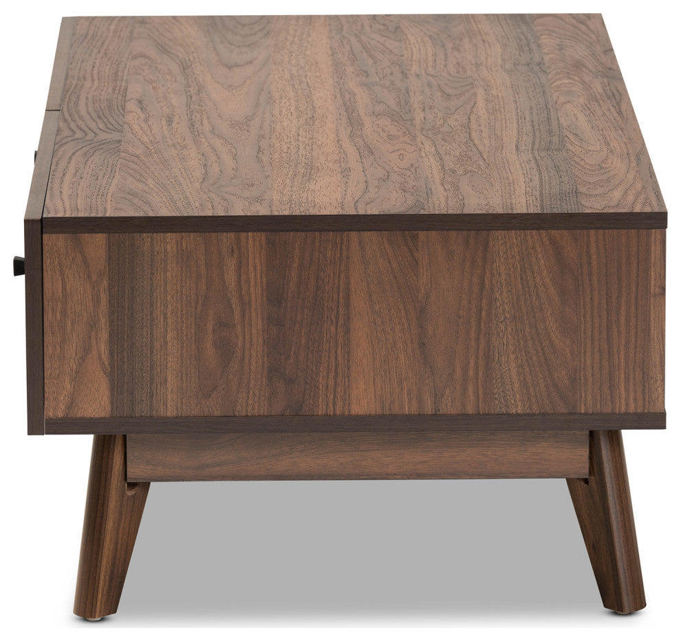 Hugo Mid-Century Coffee Table, Walnut Brown
