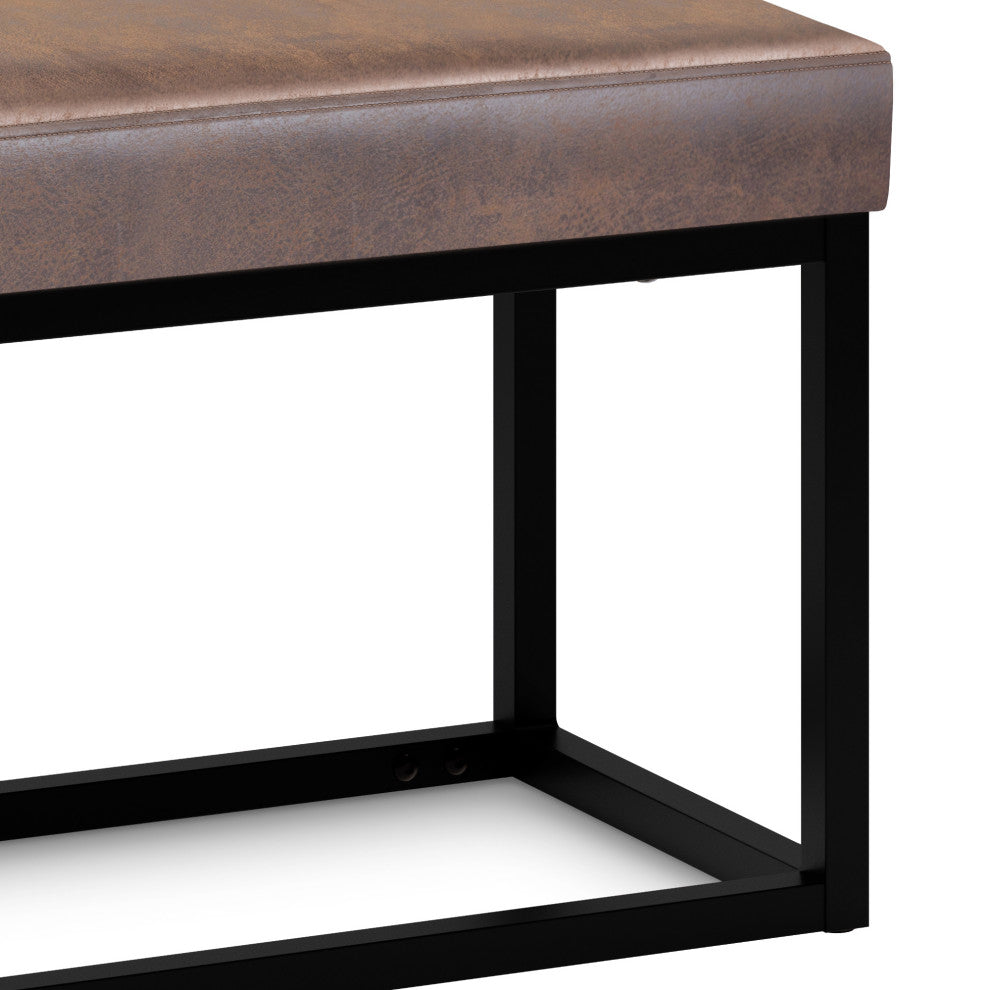 Reynolds Small Bench, Distressed Chestnut Brown