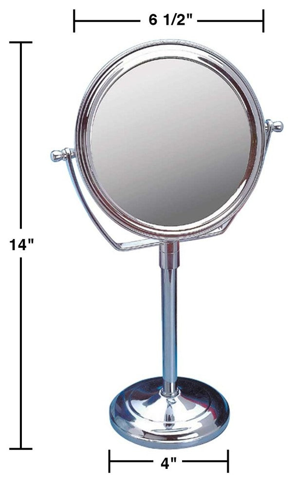 Table Makeup Mirror Chrome Brass Swivel Magnifying Two Sided |