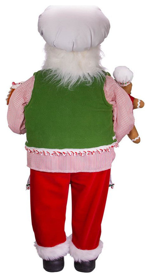 Kurt Adler 40" Christmas Chef Santa with Gingerbread