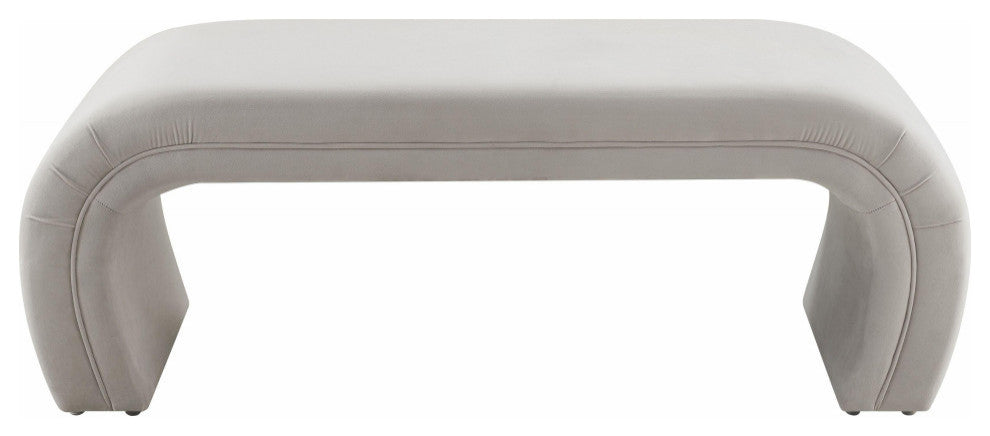 Kenya Light Grey Velvet Bench