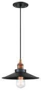 Matteo Lighting C46111AGBK One Light Pendant, Aged Gold Brass Finish