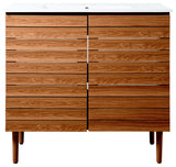 36" Modern 2-Shelf Bath Vanity Cabinet Only (Sink Basin not Included), Walnut