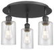 Clymer-3 Light 16" Flush Mount-Matte Black, Seedy Glass Shade