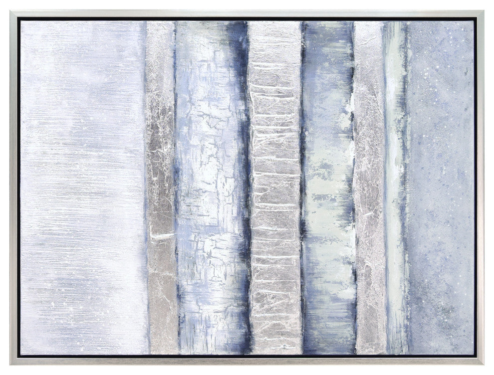 Winter Steps Textured Metallic Hand Painted Framed Wall Art by Martin Edwards