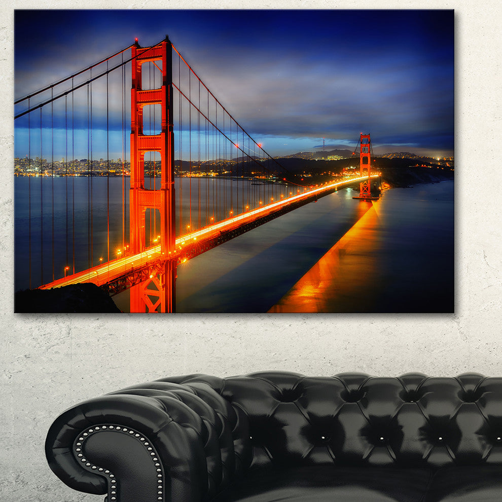 "Golden Gate Bridge" Landscape Photo Canvas Print, 40"x20"