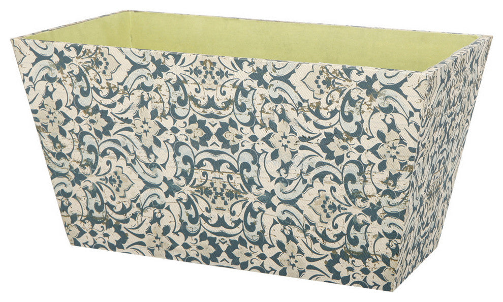 Benzara BM206718 Containers With Narrow Bottom, 3-Piece Set, Blue & Beige