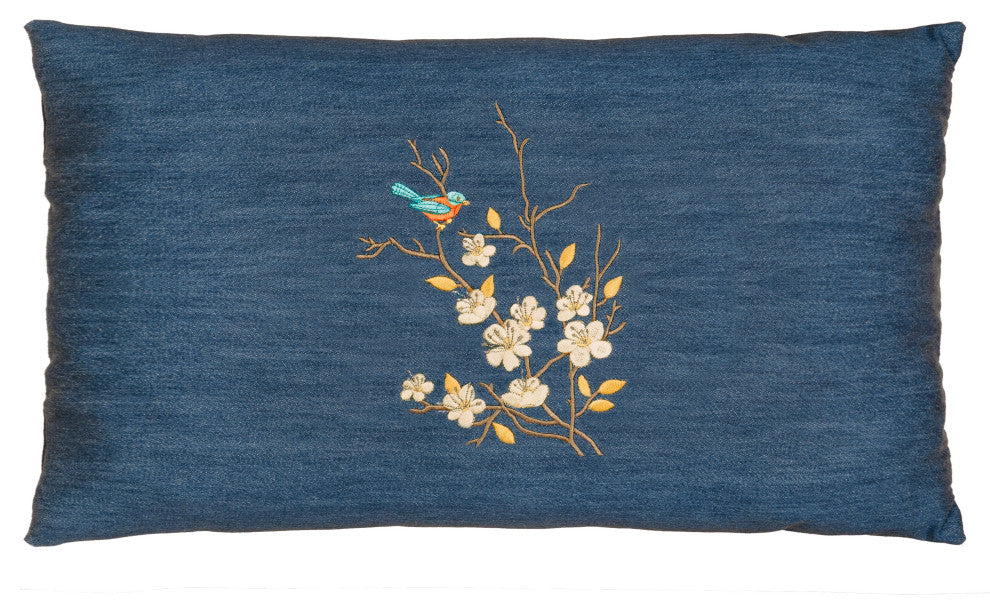 Linum Home Textiles Springtime Denim Decorative Pillow Cover, Denim Blue, Lumbar