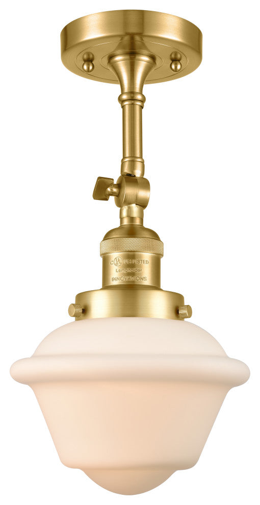 Small Oxford 1 Light Sconce, Satin Gold, Matte White