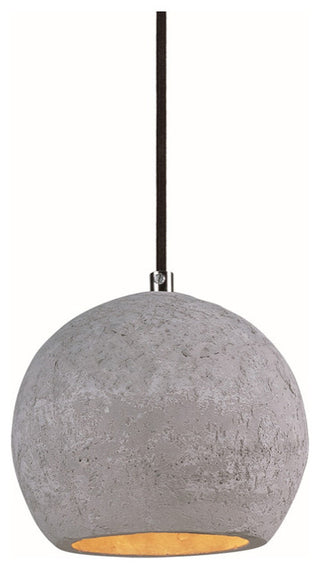 Maxim 12390 Crete 7" LED Concrete Pendant - Polished Chrome / Gray Concrete