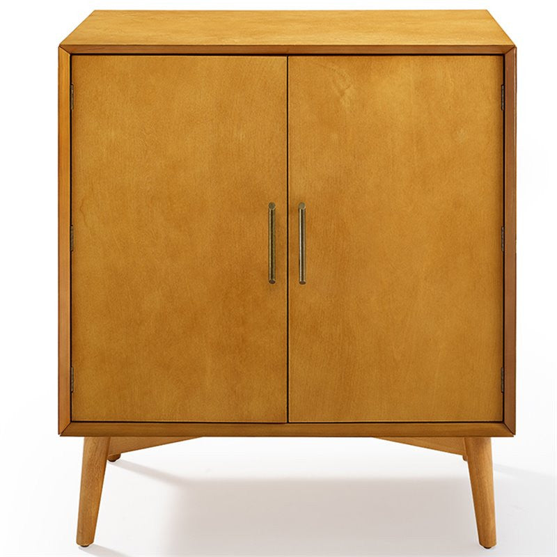 Home Square 2 Door Wood Bar Cabinet Set in Warm Acorn (Set of 2)
