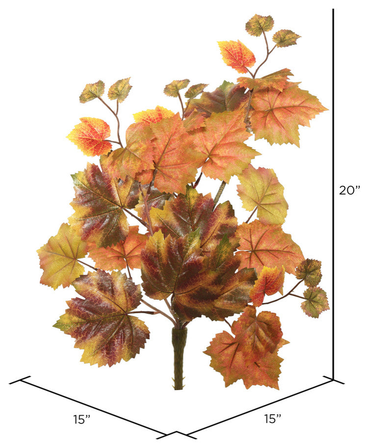 Vickerman Fb170301 20" Artificial Red And Brown Autumn Grape Leaf