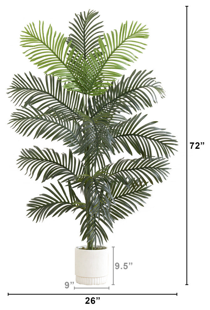 6ft. Artificial Paradise Palm with White Decorative Planter