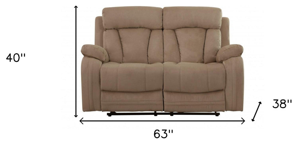 63''x38''x40'' Modern Beige Leather Sofa And Loveseat