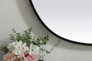 Metal Frame Oval Mirror 30X40 Inch, Black