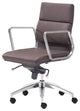 Computer Chair, Faux Vinyl Leather, Steel, Brown Black, Silver, Business Office