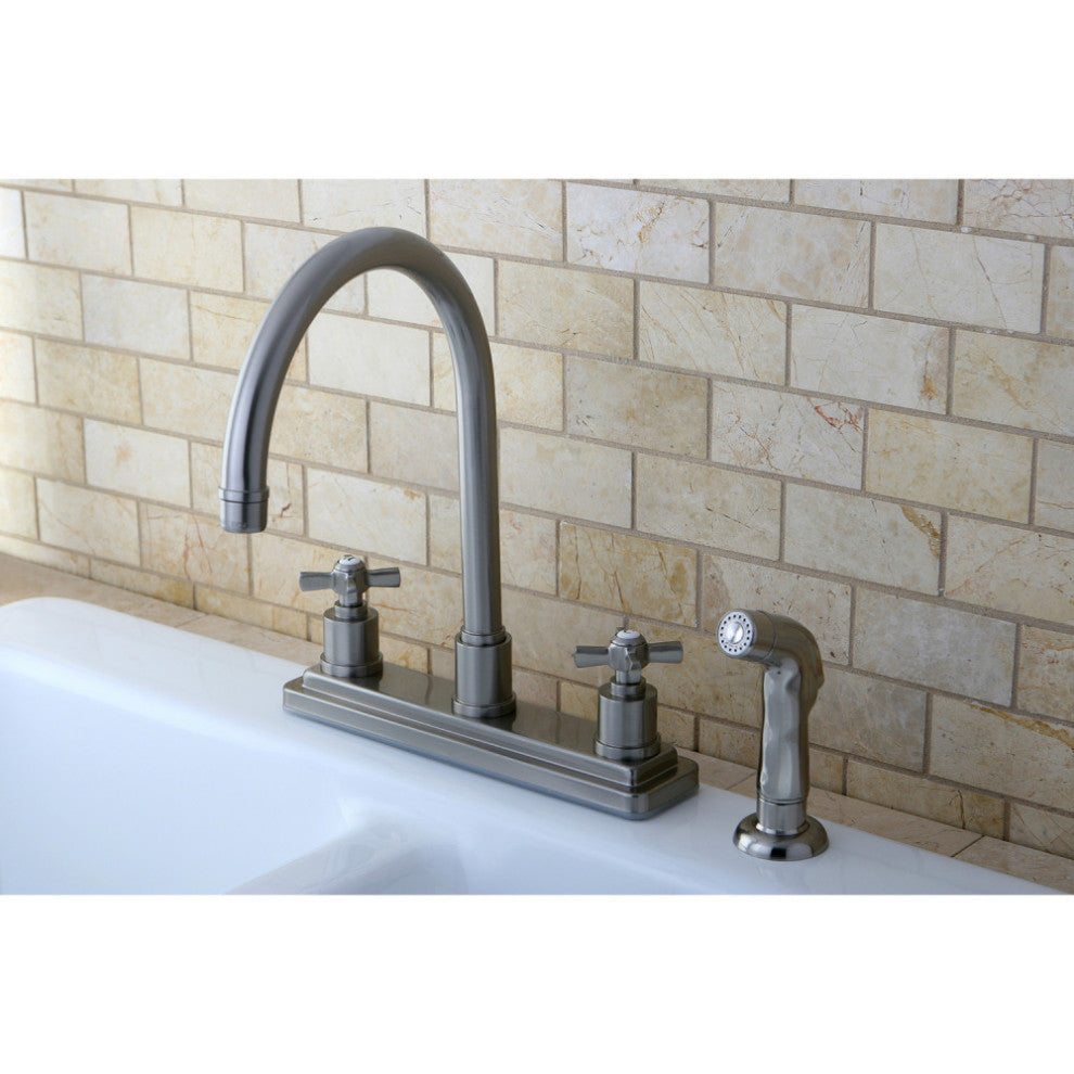 Kingston Brass Centerset Kitchen Faucet, Brushed Nickel