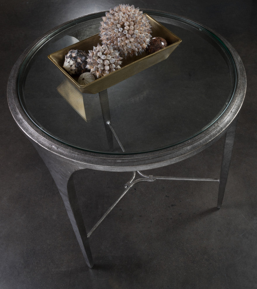 Porto Silver Round End Table
