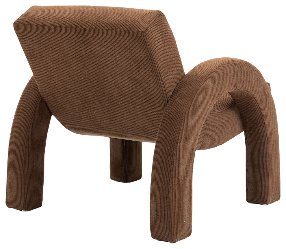 Corduroy Fabric Upholstered Accent Chair, Brown