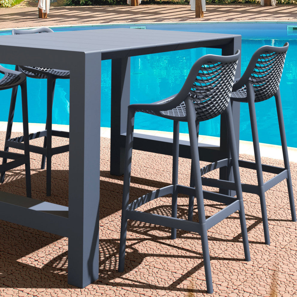Vegas Air 5-Piece Bar Set With 39"-55" Extendable Dark Gray