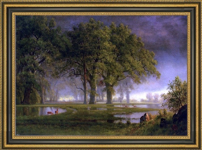 Albert Bierstadt Sunglow Framed Premium Canvas Print, 16"x24"