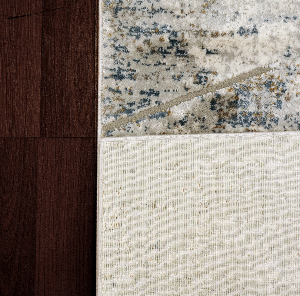 Torino Ivory And Blue Area Rug, 7.10''x10.10''