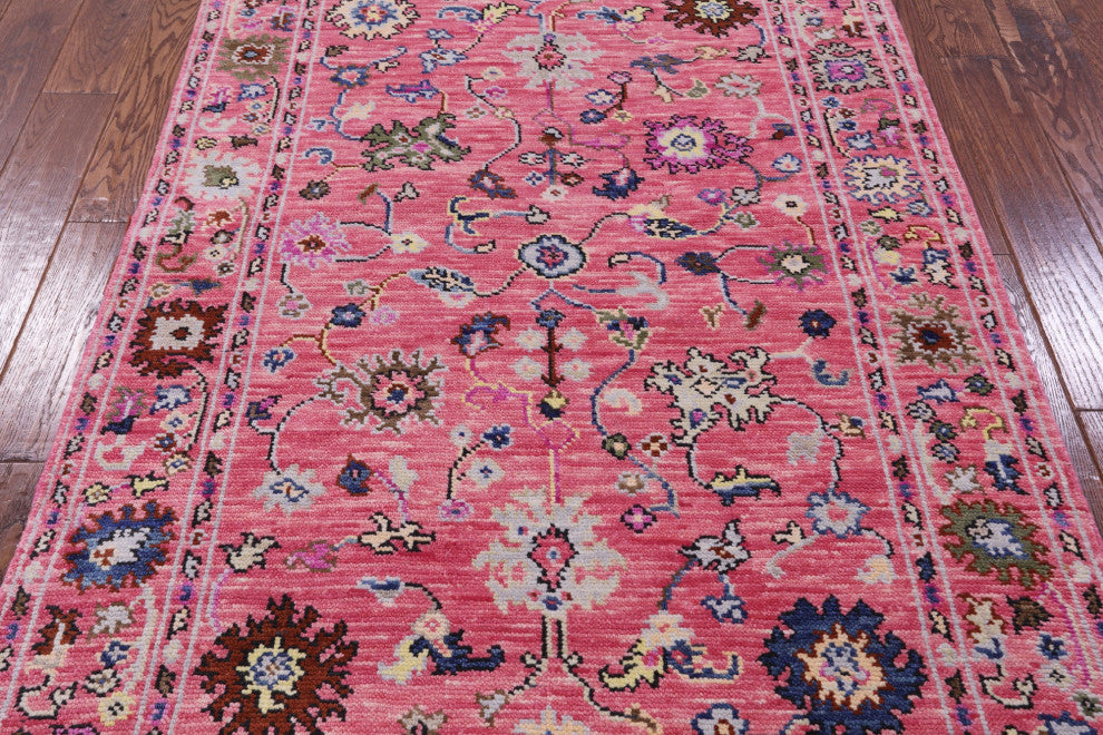Hand-Knotted Turkish Oushak Wool Rug 4' 2" X 6' 4" - Q15345