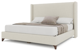 Nativa Interiors Megan Classic Plain Upholstered Bed, Off White, Queen