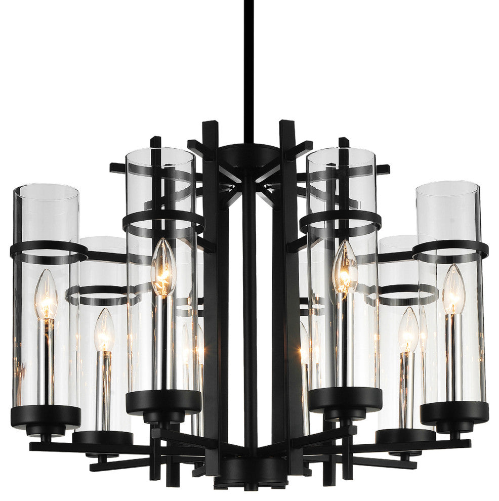 Sierra 8 Light Up Chandelier With Black Finish