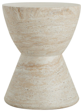 Attola Outdoor Lightweight Concrete Side Table, Travertine