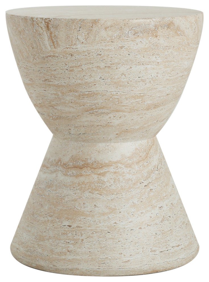 Attola Outdoor Lightweight Concrete Side Table, Travertine