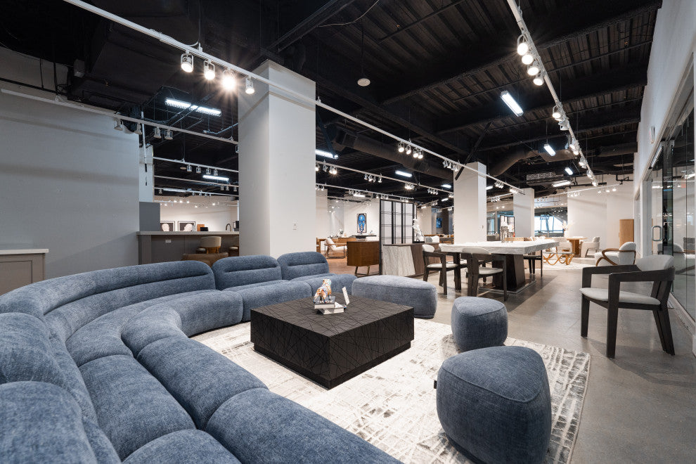 Divani Casa Forman Modern Blue Fabric Modular Sectional Sofa