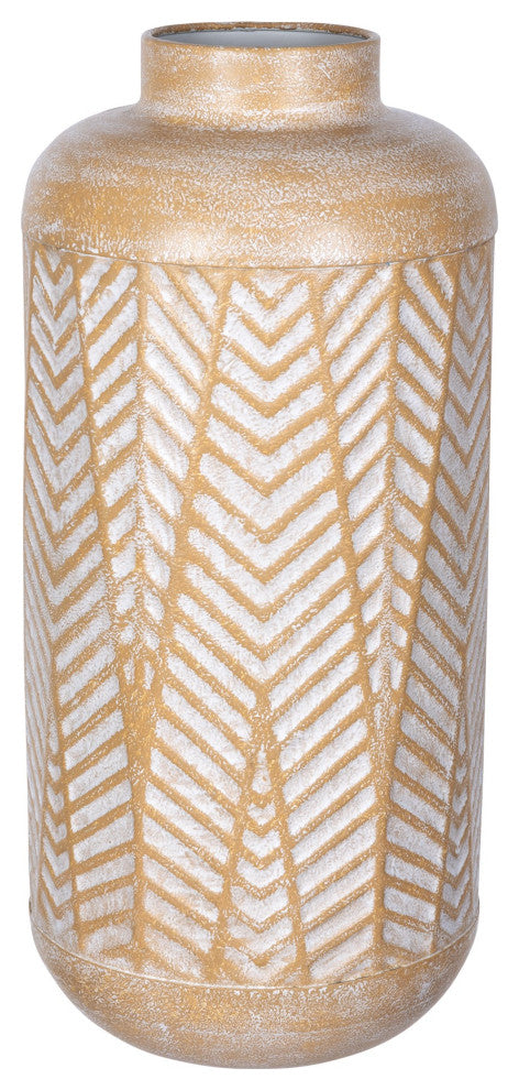 Tribal Pattern Jumbo Metal Decorative Vase