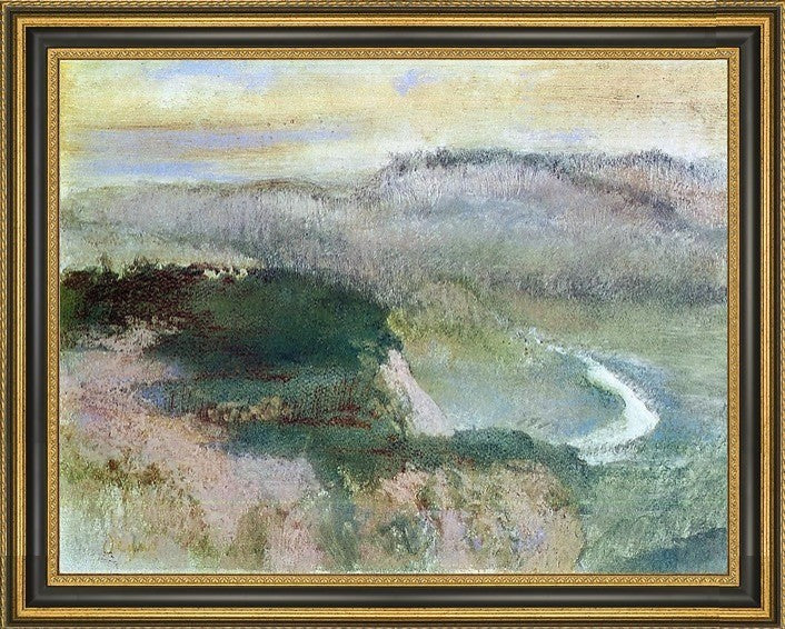 Edgar Degas Landscape With Hills Framed Premium Canvas Print, 28"x21"