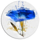 Blue Gentiana Alpina Watercolor, Modern Floral Round Wall Art, 23"