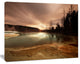 Mountain Lake under Cloudy Sky, African Landscape Canvas Art Print, 20"x12"