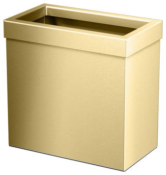 Rectangle Wastebasket, Brushed Brass