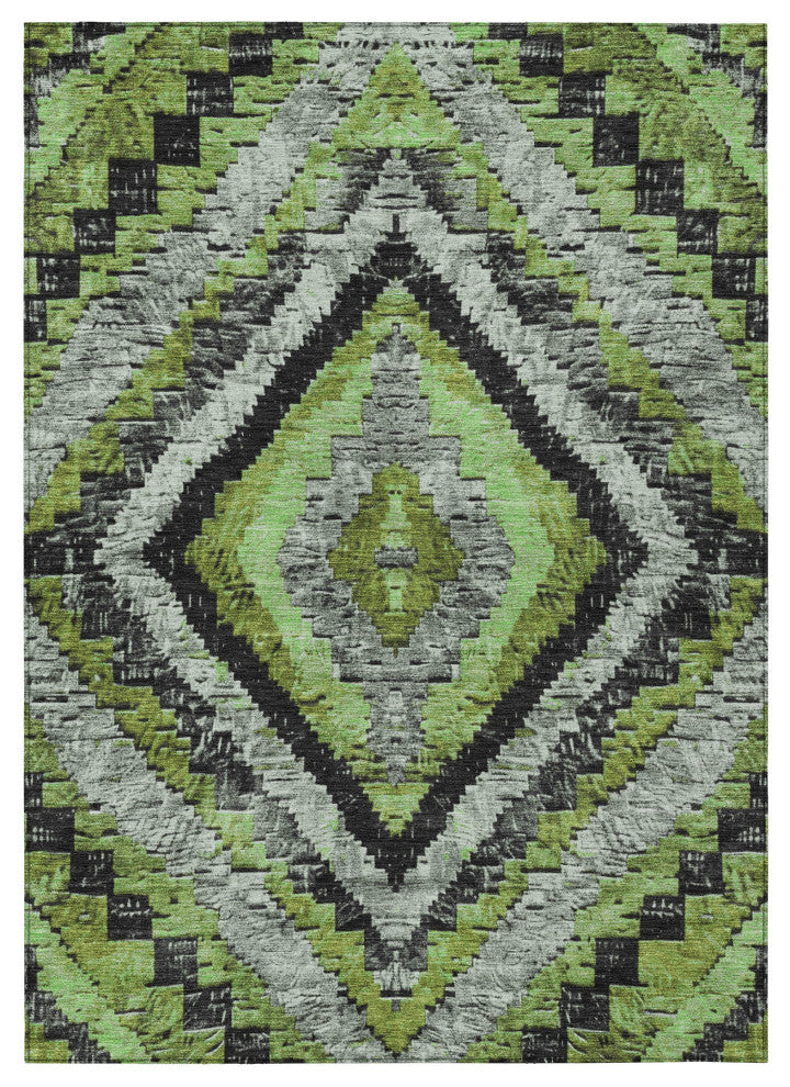 Machine Washable Indoor/Outdoor Chantille ACN1890 Aloe 9' x 12' Rug
