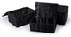 3-Piece Classic Home Storage Boxes, Set of 3, 10.25x8.5x5.5 inches, Black